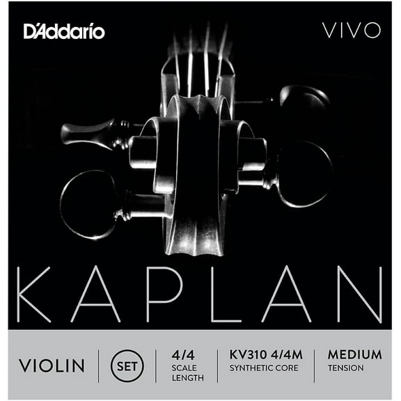 D'Addario Kaplan Vivo Violin String Set, 4/4 Scale, Medium Tension