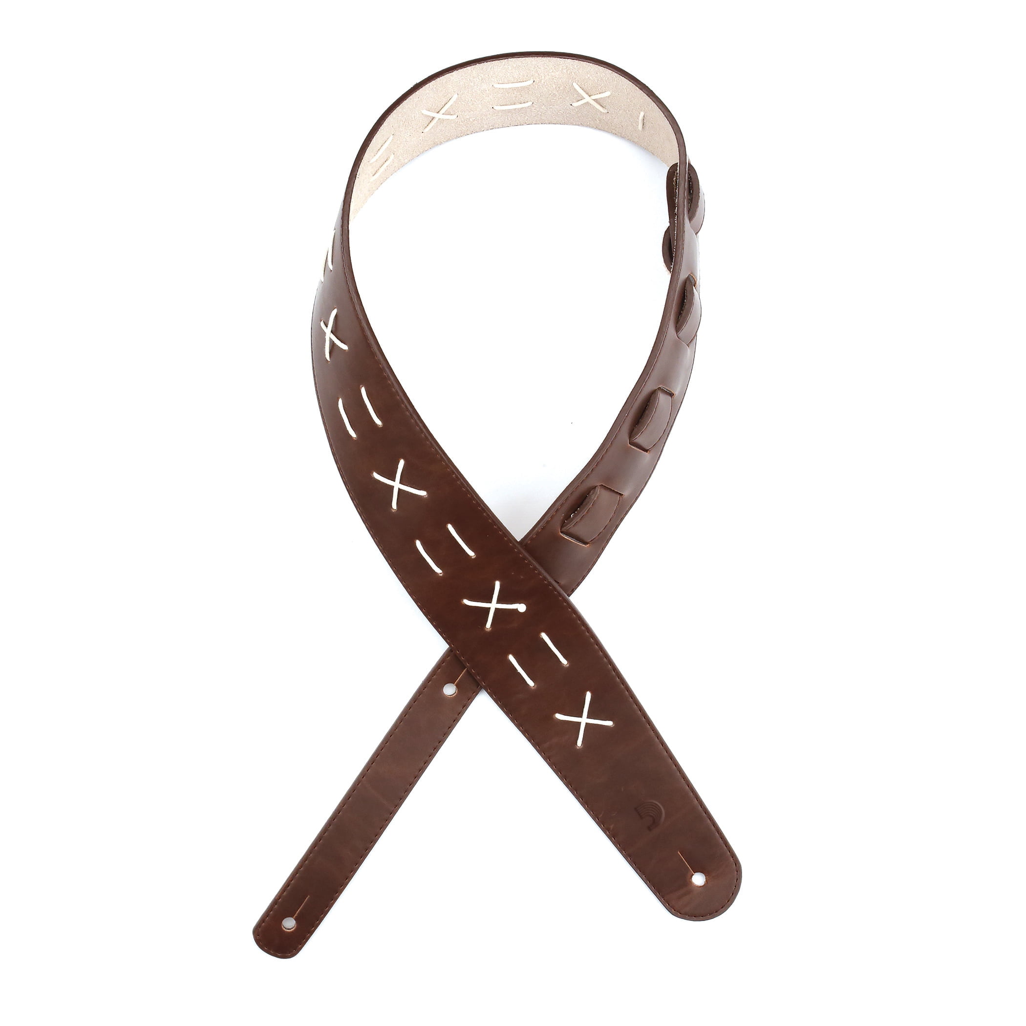 D'Addario L25W1501 Leather Guitar Strap, Decorative Stitch