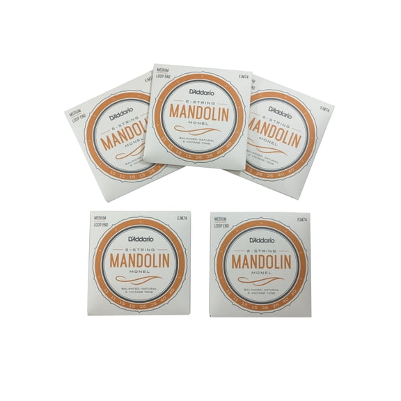 D'Addario Mandolin Strings 5-Sets Loop End Monel EJM74 11-40