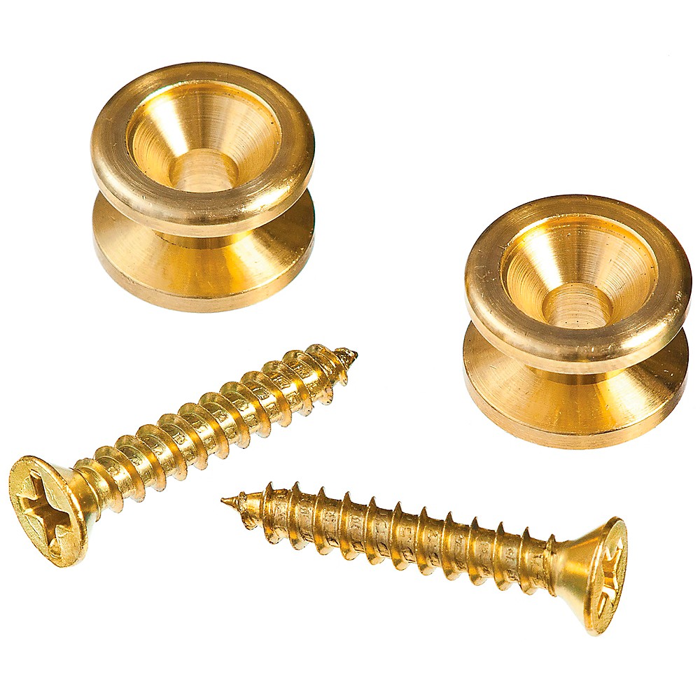 D'Addario Metal Guitar Strap Buttons Brass