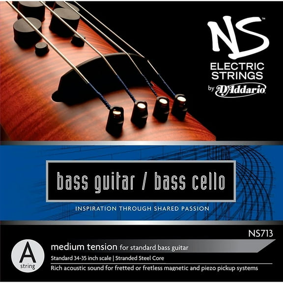 D'Addario NS Electric Bass/Cello Single A String, 4/4 Scale, Medium Tension