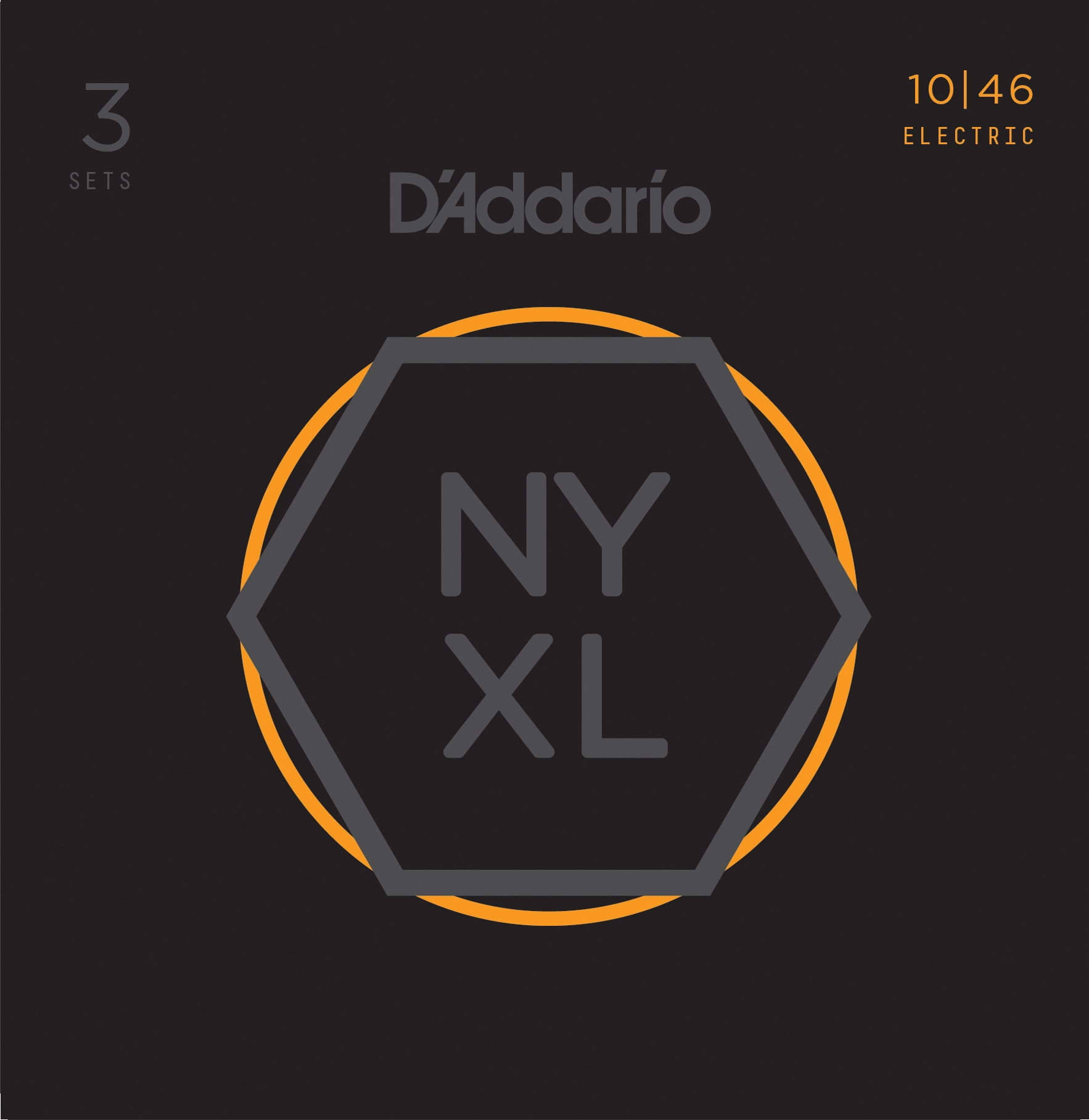 D'Addario NYXL1046-3P Nickel Wound Electric Guitar Strings, Regular Light, 10-46, 3 Sets