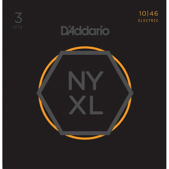 D'Addario NYXL1046-3P Nickel Wound Electric Guitar Strings, Regular Light, 10-46, 3 Sets