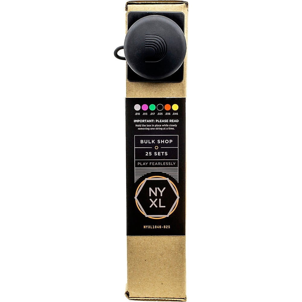 D'Addario NYXL1046-B25 Nickel Wound Electric Guitar Strings, Regular Light, 10-46, Bulk 25 Sets
