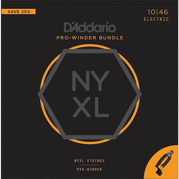 D'Addario NYXL1046 Nickel Wound Electric Guitar Strings, Regular Light, 10-46 and a Pro-Winder