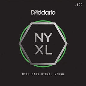 D'Addario NYXLB100, NYXL Nickel Wound Bass Guitar Single String Long Scale, .100