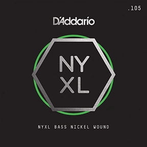 D'Addario NYXLB105, NYXL Nickel Wound Bass Guitar Single String Long Scale, .105