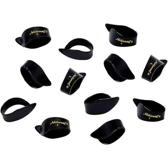 D'Addario National Celluloid Thumb Picks, Large Black 12 pack
