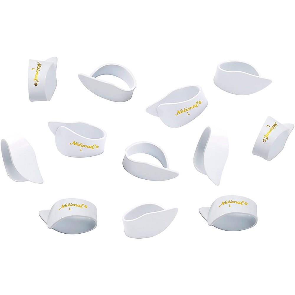 D'Addario National Celluloid Thumb Picks, Large White 12 pack