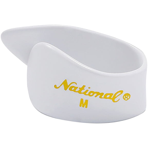 National Thumb Pick, Medium White Celluloid 4-Pack