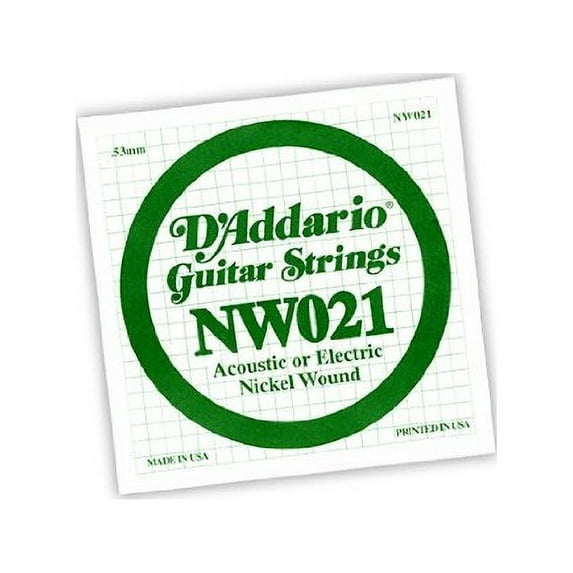 D'Addario Nickel Wound Electric Guitar Single String | .021