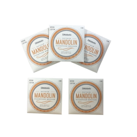D'Addario Octave Mandolin Strings 5 Pack Phosphor Bronze Medium Loop End