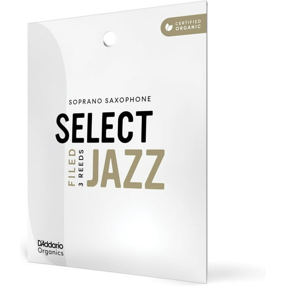 D'Addario Organic Select Jazz Filed Soprano Saxophone Reeds - 3 Pack