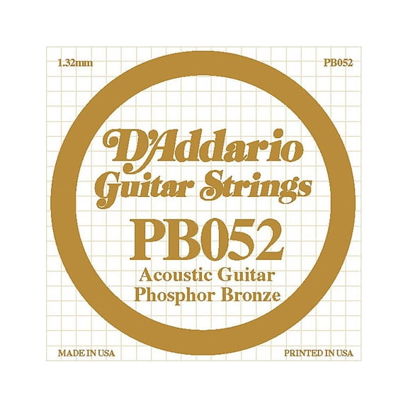 D'Addario PB052 Phosphor Bronze Guitar Strings 5-Pack
