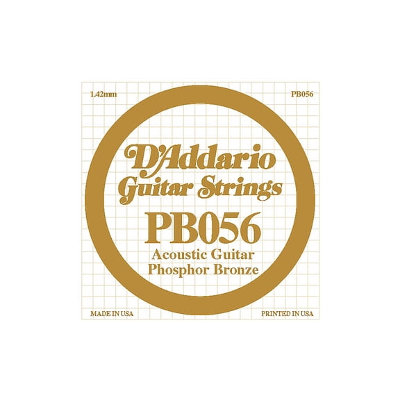 D'Addario PB056 Phosphor Bronze Acoustic String Single