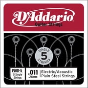 DAddario PL011-5 Plain Steel Guitar Single String, .011 5-pack