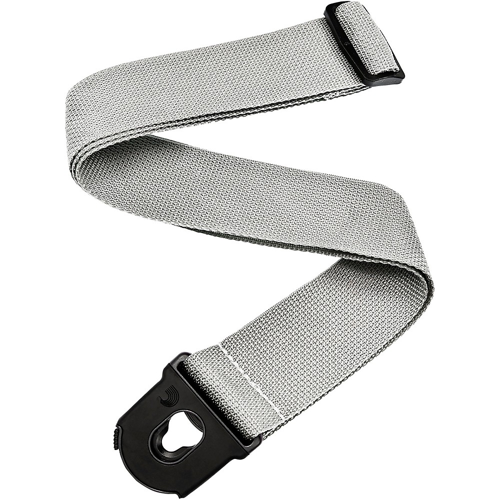 D'Addario Lock Locking Nylon Guitar Strap White