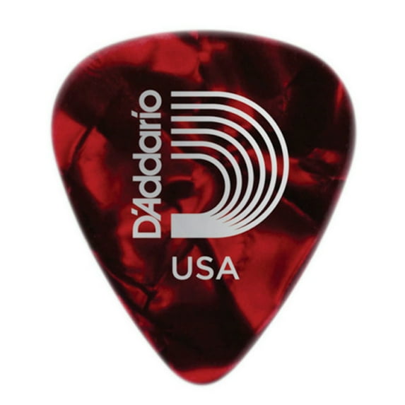 D'Addario Planet Waves 100 Standard Picks Celluloid Medium Red Pearl
