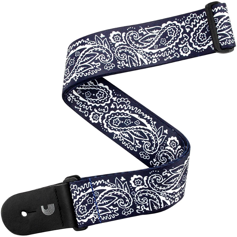 D'Addario Planet Waves 2" Woven Guitar Strap, Paisley, by D'Addario Blue