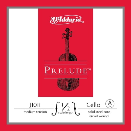 D'Addario Prelude Cello Single A String, 1/2 Scale, Medium Tension