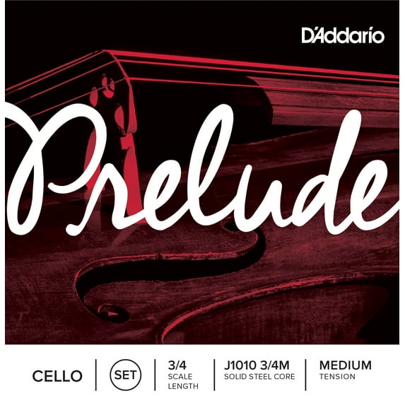 D'Addario Prelude Cello String Set, 3/4 Scale, Medium Tension
