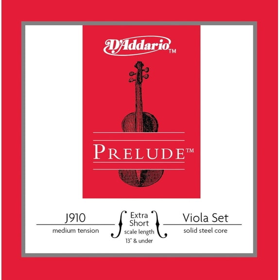 D'Addario Prelude Series Viola String Set 13-14 Extra Short Scale