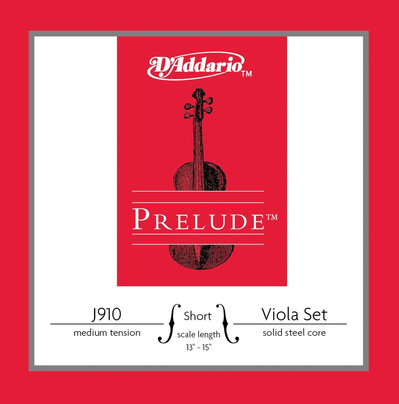 D'Addario Prelude Viola String Set, Short Scale, Medium Tension