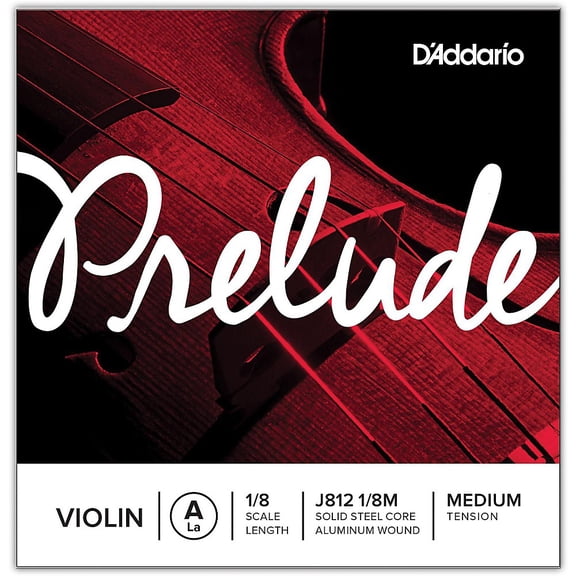 D'Addario Prelude Violin Single String | A String | 1/8 Scale | Medium Tension