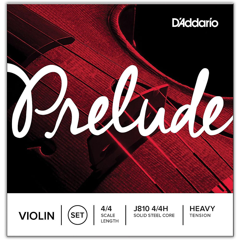 D'Addario Prelude Violin String Set, 4/4 Scale, Heavy Tension