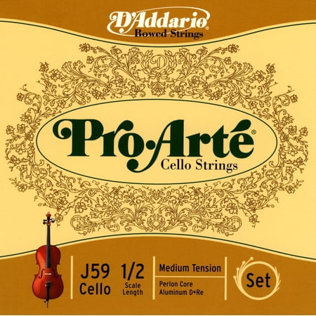 D'Addario Pro-Arte Cello String Set, 1/2 Scale, Medium Tension