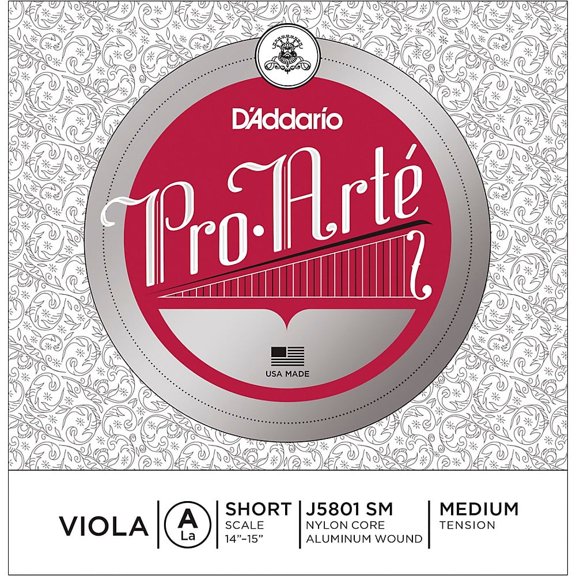 D'Addario Pro-Arte Viola Single A String, Short Scale, Medium Tension
