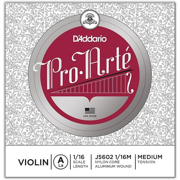 D'Addario Pro-Arte Violin Single A String, 1/16 Scale, Medium Tension