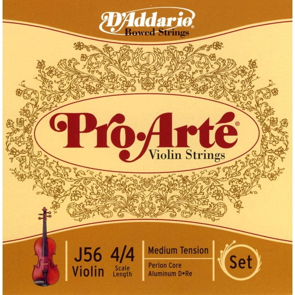 D'Addario Pro-Arte Violin String Set, 4/4 Scale, Medium Tension