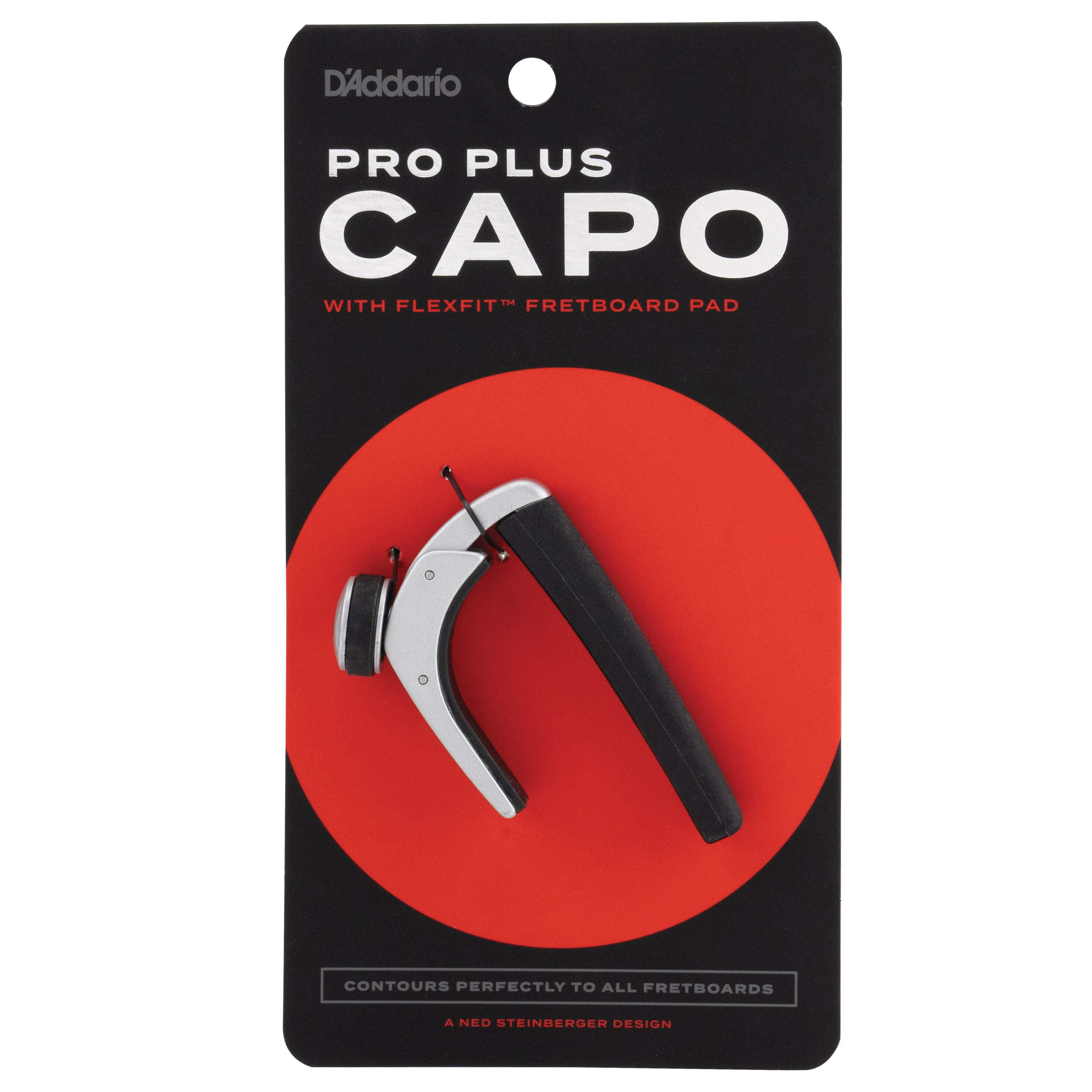 D'Addario Guitar Capo Pro Plus Capo with FLEXFIT Fretboard Pad