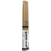 Promark Classic Forward 7A Hickory Oval Wood Tip Drumsticks 4 Pack