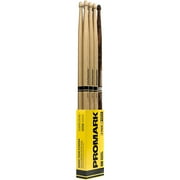 ProMark Rebound 5B Hickory Drumsticks, Acorn Wood Tip, FireGrain 4-Pack