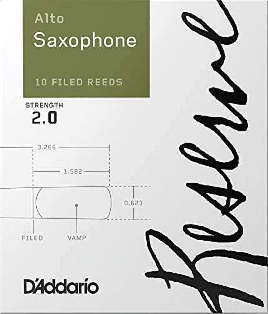 D'Addario Reed Reserve Alto Saxophone Strength: 2.0 (10 Sheets) Filed Cut DJR1020