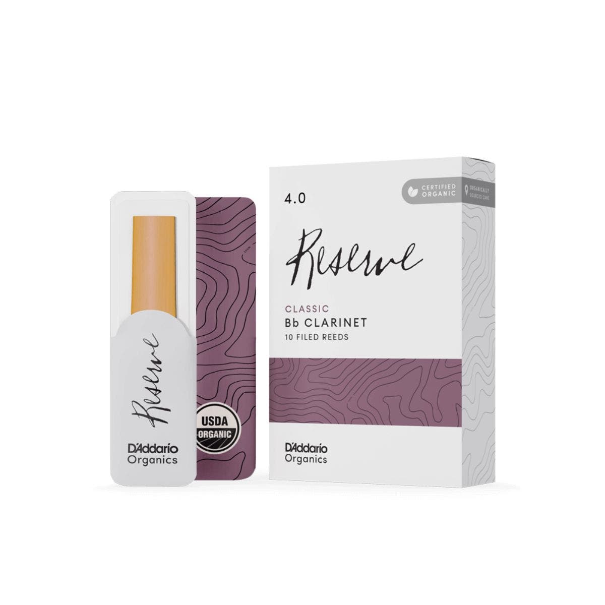 D'Addario Reserve Classic Bb Clarinet Reeds, Strength 4.0, 10-pack