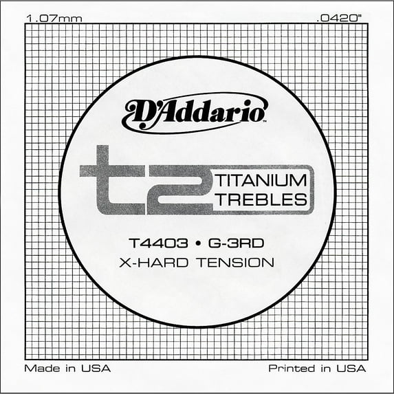 D'Addario T4403 T2 Titanium X-Hard Single String