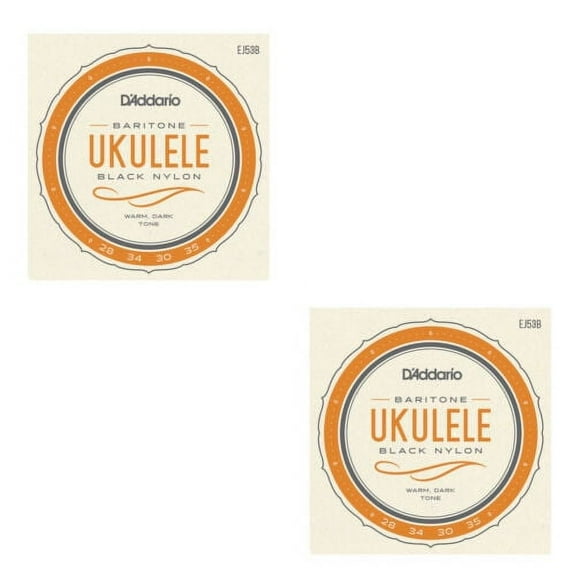 D'Addario Ukulele Strings 2-Pack Black Nylon EJ53B Uke Baritone