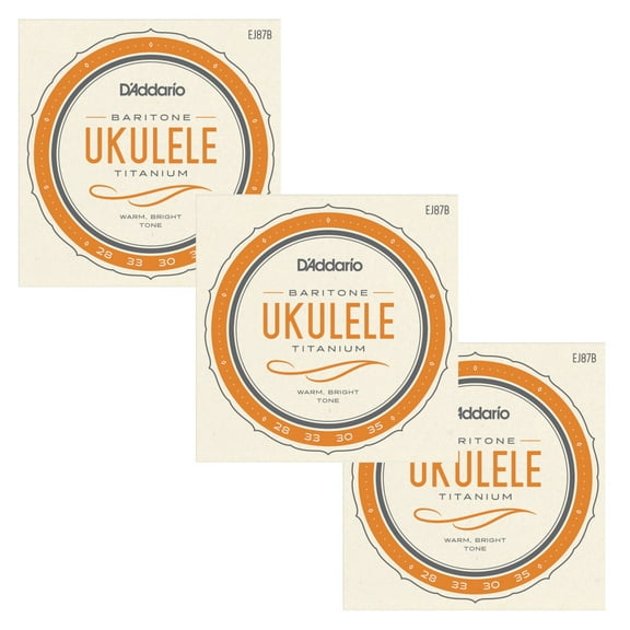 D'Addario Ukulele Strings 3-Pack Baritone Titanium