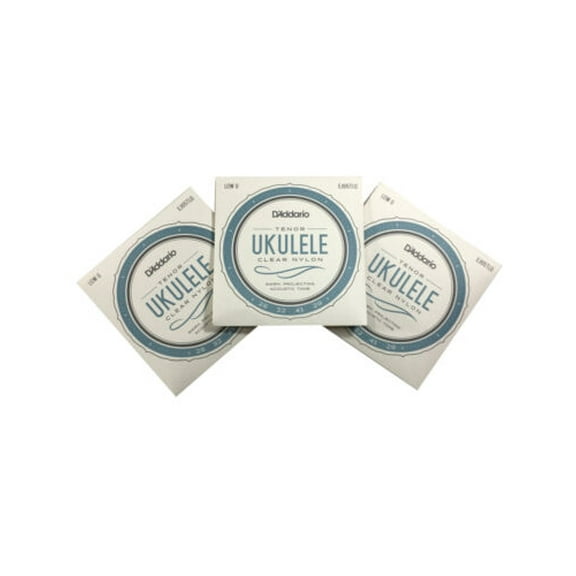 D'Addario Ukulele Strings 3-Pack Tenor Clear Nylon 28,32,41,29 Low G
