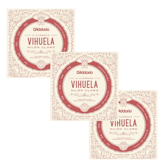 D'Addario Vihuela Strings 3-Sets Hard Tension 30 40 30 33 41