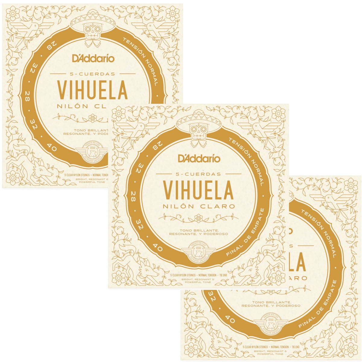 D'Addario Vihuela Strings  3-Sets Normal Tension