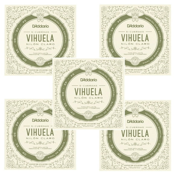 D'Addario Vihuela Strings 5-Pack Hard Tension