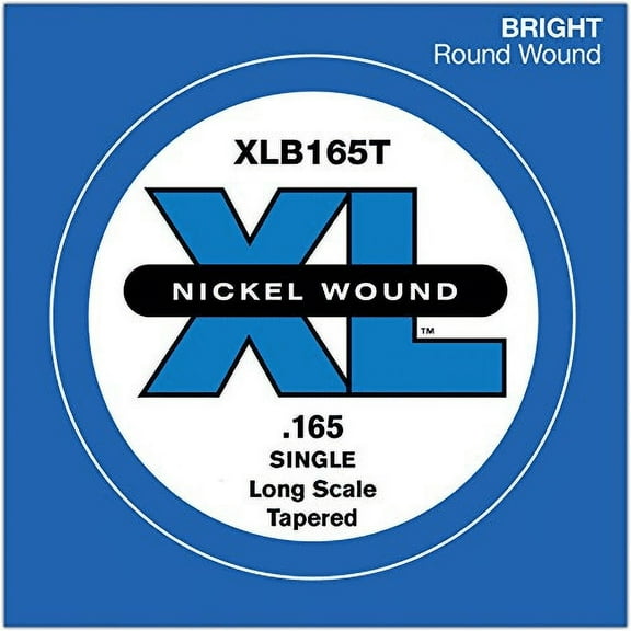 D'Addario XLB165T Nickel Wound Bass Guitar Single String, Long .165, Tapered