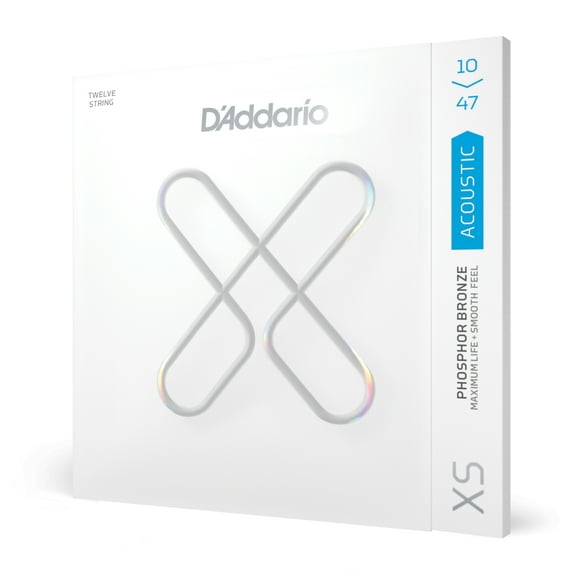 D'Addario XS Acoustic Guitar 12-Strings, Phosphor Bronze, Light, 10-47