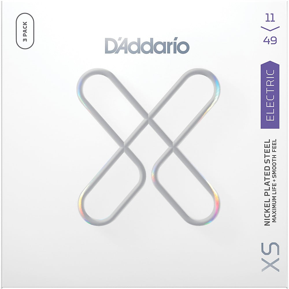 D'Addario XS Nickel Coated Electric Guitar Strings - 3-Pack - 11 - 49