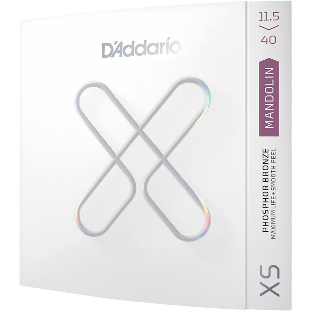D'Addario XS Phosphor Bronze Mandolin Guitar Strings, Custom Medium, 11.5-40 Gauge, Set of 8 Strings