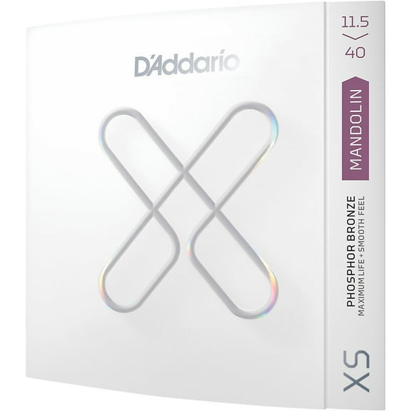 D'Addario XS Phosphor Bronze Mandolin Guitar Strings, Custom Medium, 11.5-40 Gauge, Set of 8 Strings
